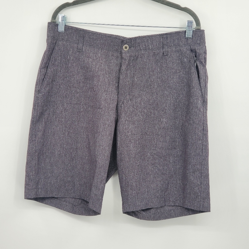 ♤♤ Swiss Tech Flat Front Chino Shorts Heather Gray Size 36